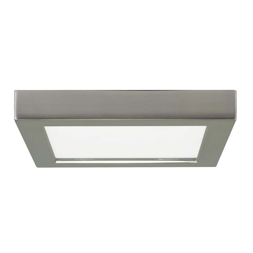 13.5w 7-in Flush Mount LED Fixture 3000K Square Shape Brushed Nickel Finish 120v