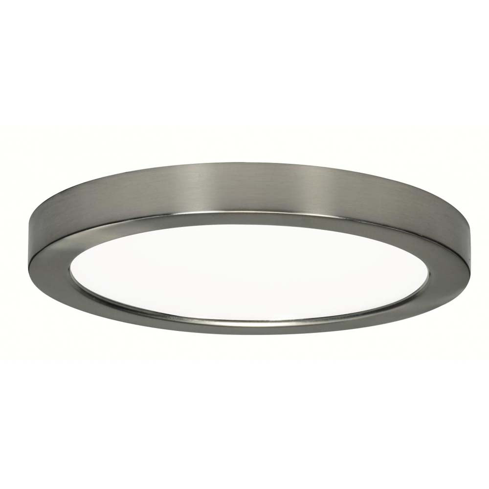 13.5w 7-in Flush Mount LED Fixture 5000K Round Shape Brushed Nickel Finish 120v