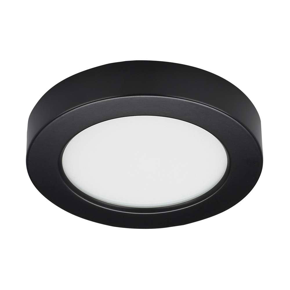 10.5 watt 5.5" Flush Mount LED Fixture 3000K Round Shape Black Finish 120 volts