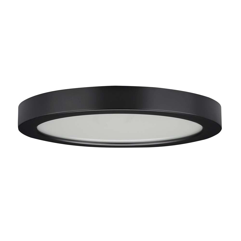 18.5 watt 9" Flush Mount LED Fixture 3000K Round Shape Black Finish 120 volts