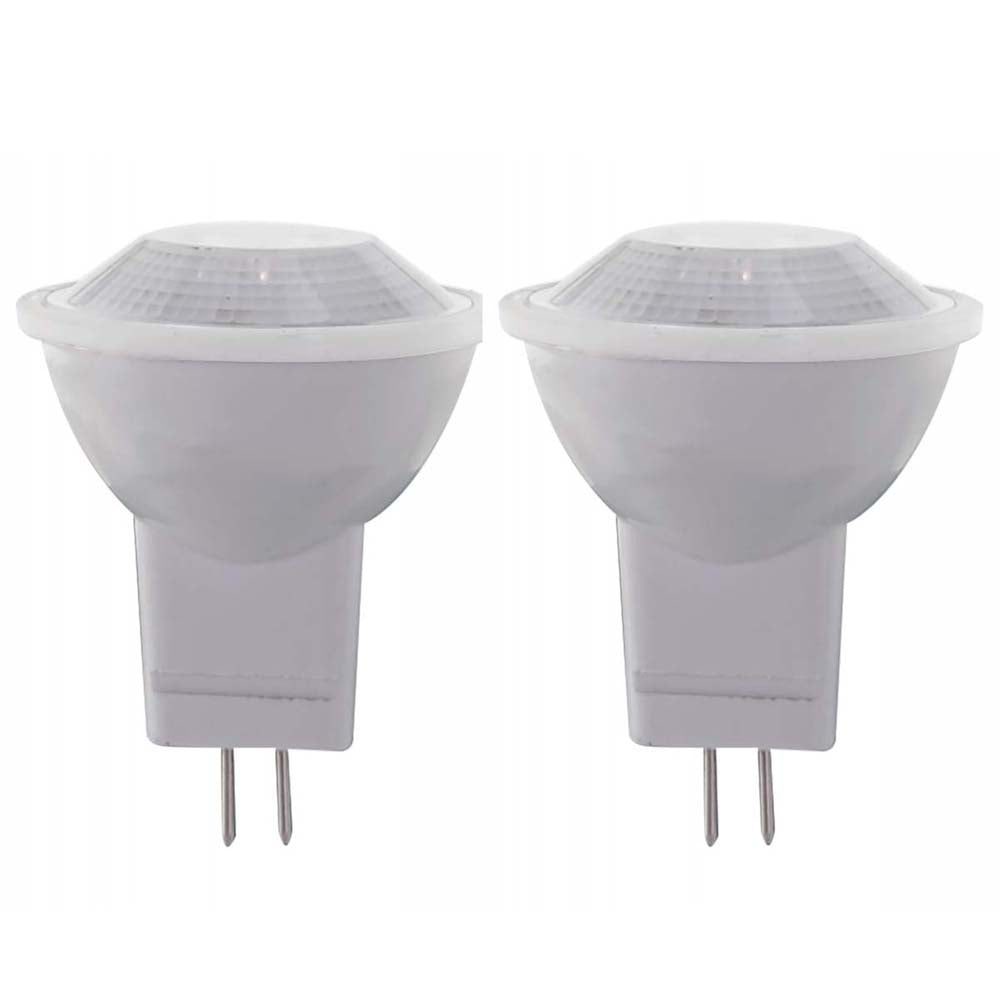 2Pk - Satco 2w 12v MR11 LED Bi Pin GU4 Flood 100 Lumens 3000k Warm White