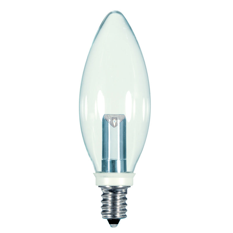 Satco 1w BA9.5 Candelabra base 2700K Non-Dimmable LED Light Bulb