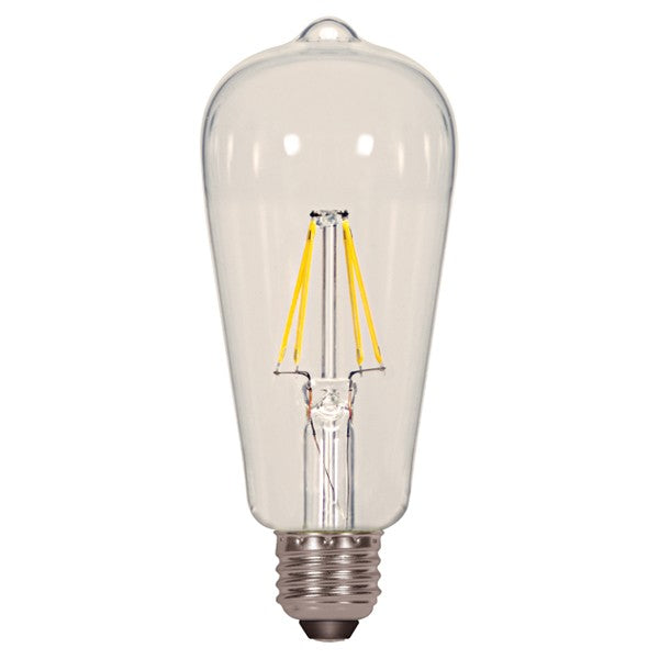 Satco S9581 6.5W Antique Filament LED 2700K ST19 E26 Light Bulb - 60W equiv.