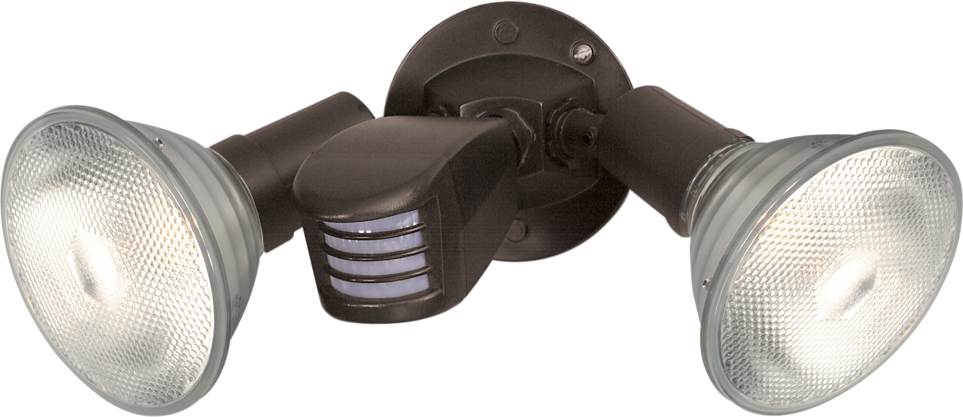 Nuvo 2-Light 10" Flood Light Exterior w/ Swivel & Motion Sensor in Bronze Finish