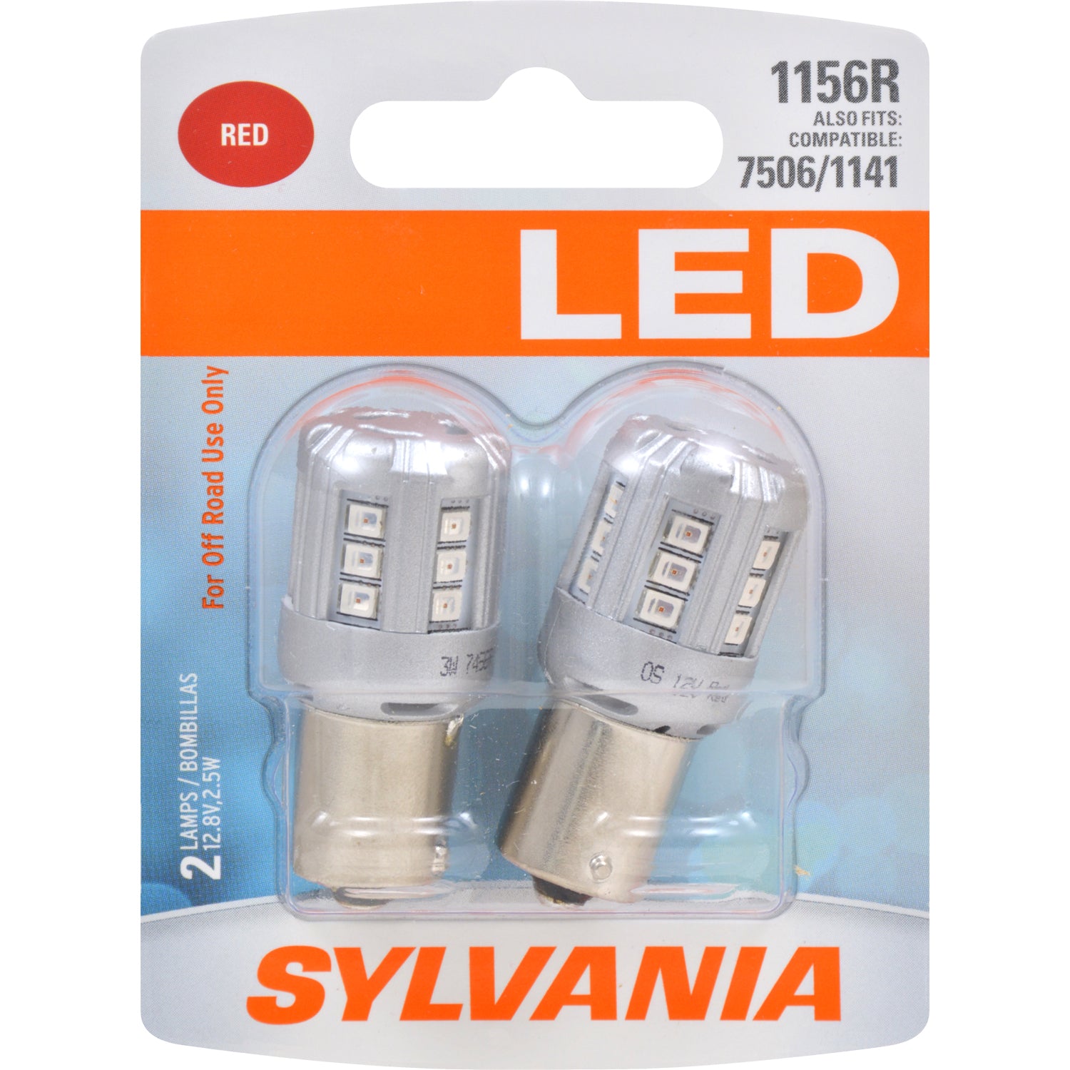 2-PK SYLVANIA 1156 Red LED Automotive Bulb