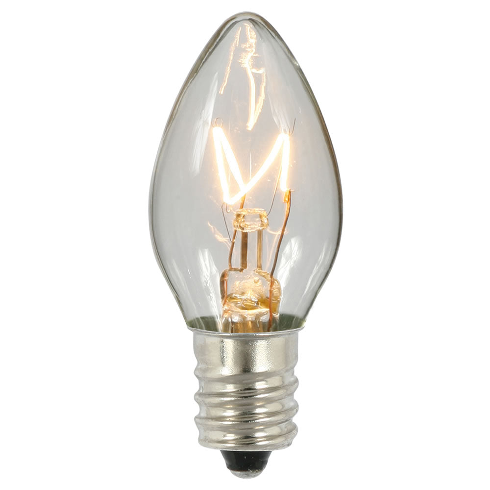 100PK - Vickerman C7 Clear Twinkle 120V 5W Bulbs