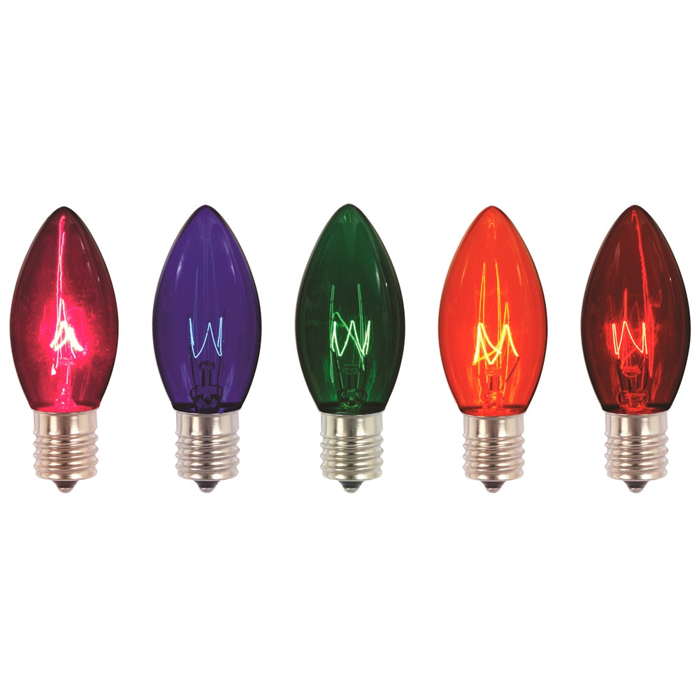 100PK - Vickerman C9 Transparent Multi Twinkle 120V 7W Bulb