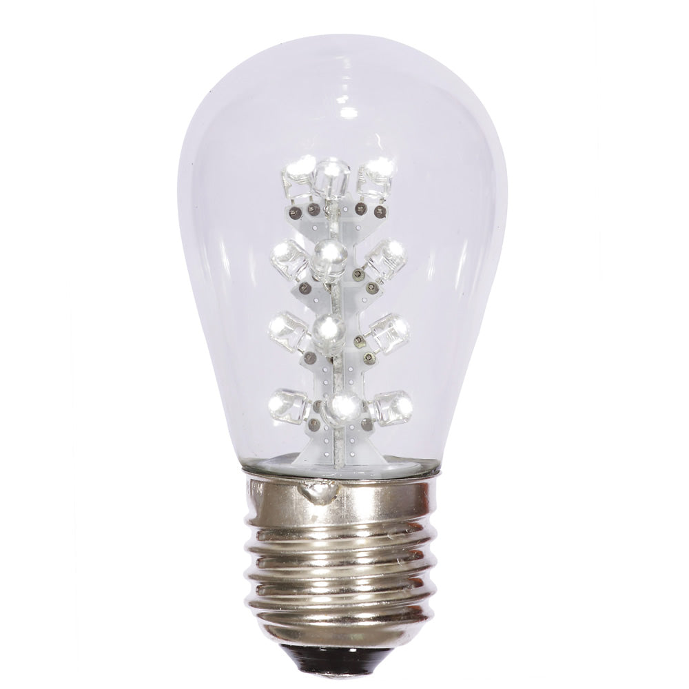 25PK - S14 LED PureWht Transp Bulb E26 Nk Base