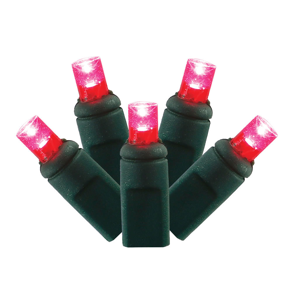 4PK - 25Ft. LED String 50Lt. Magenta Wide Angle Lights Green Wire