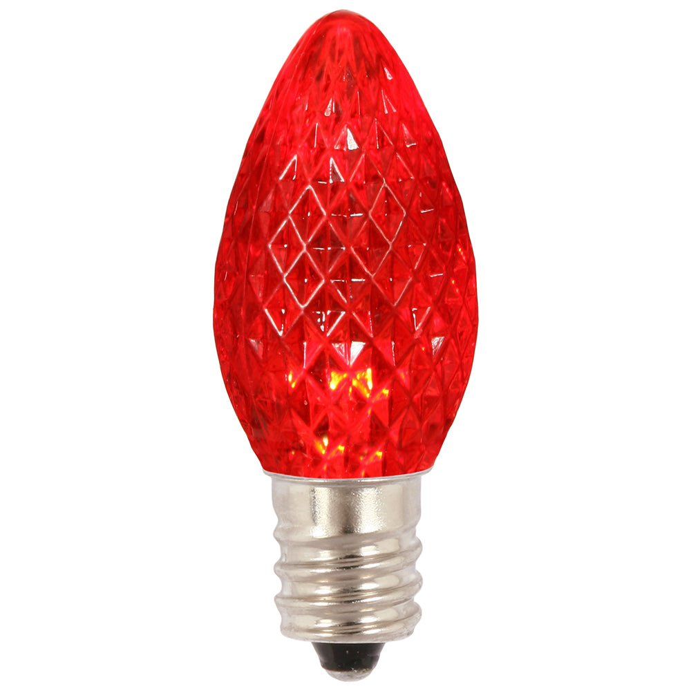25PK - Vickerman C7 Faceted LED Red Bulb 0.96W