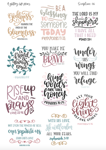 Christian Bible Verses and Scriptures Planner Stickers (MS-043)