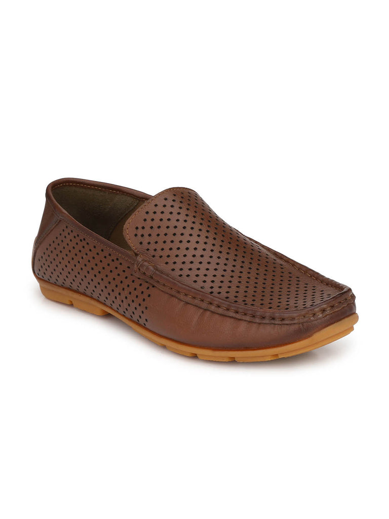 Hitz Men's Tan Leather Half Shoes Flat Mule Loafers – Hitz Shoes Online