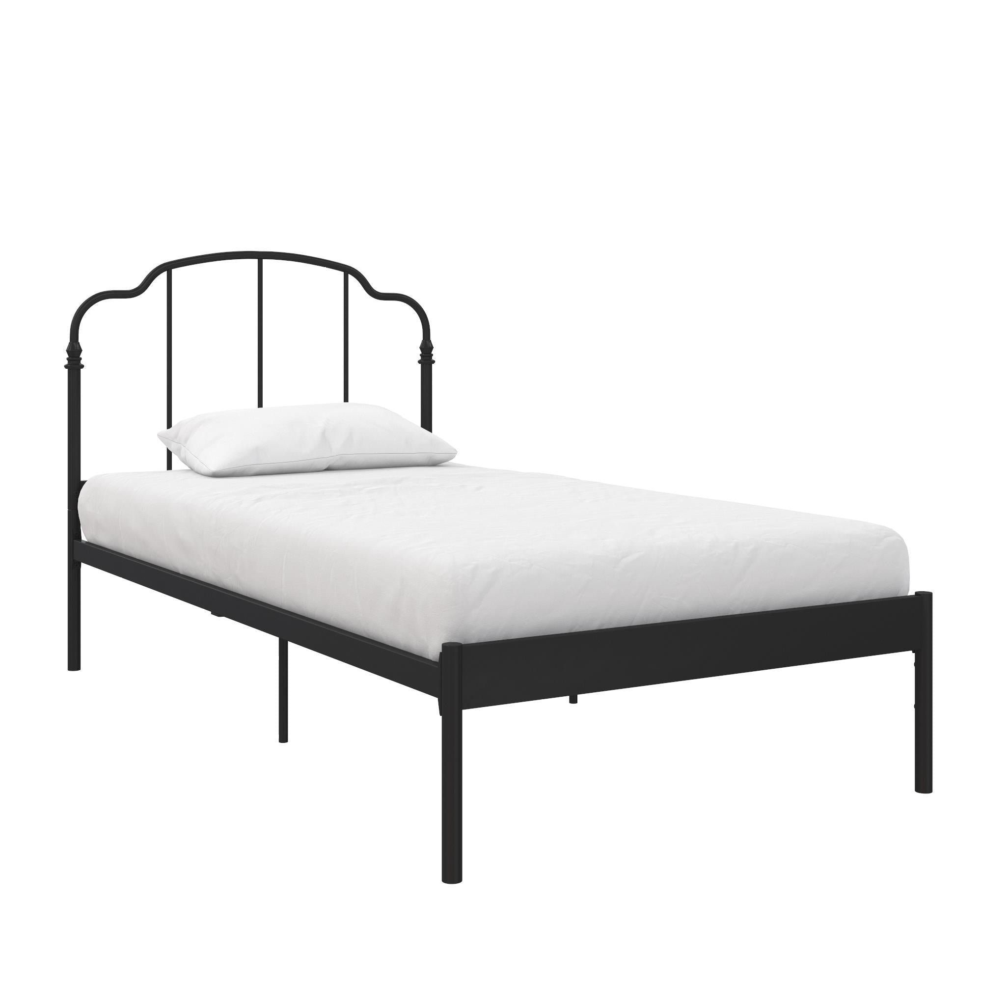 Vintage Headboard Camie Metal Bed with an Adjustable Height Base