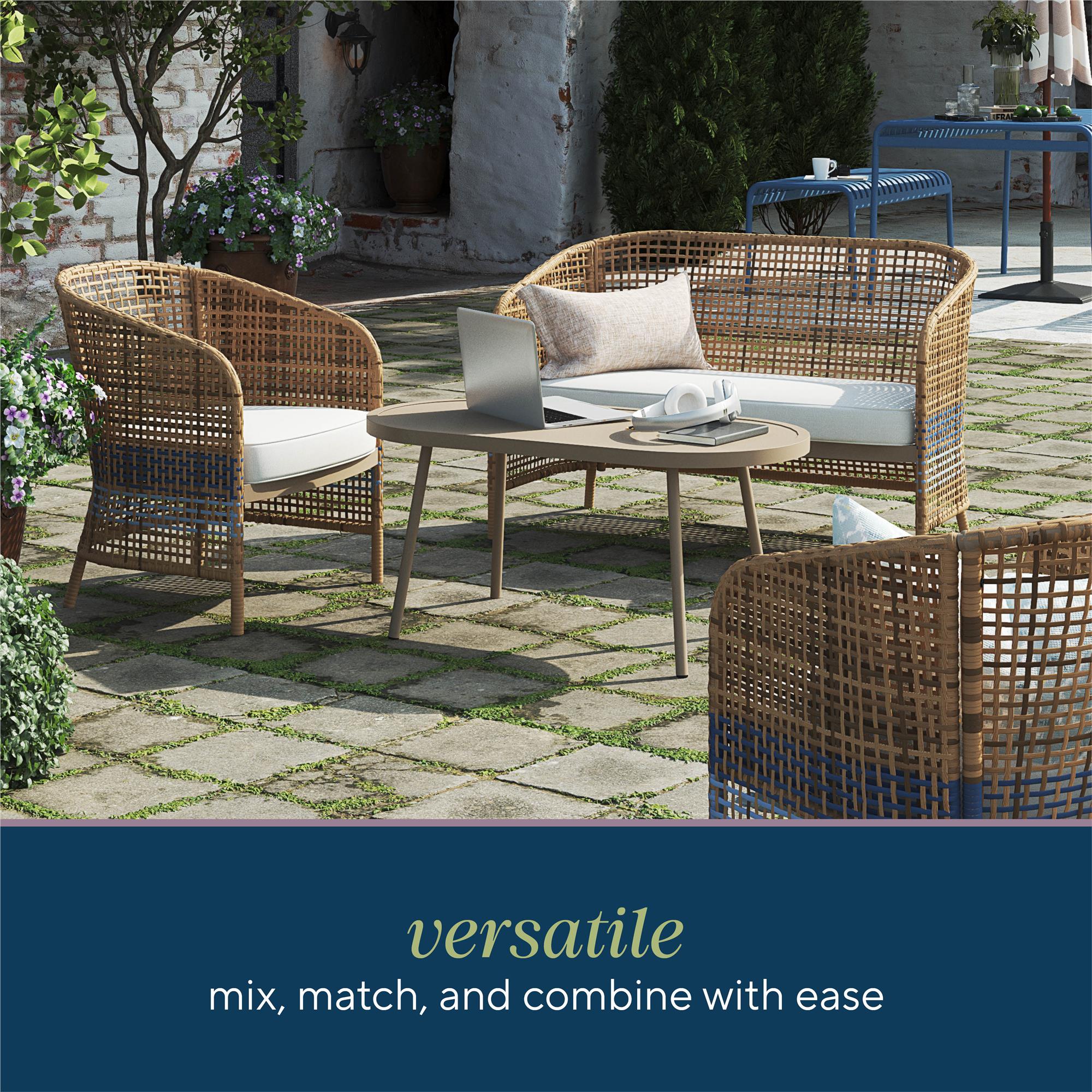 The Novogratz's Ava 4-Piece Wicker Conversation Set
