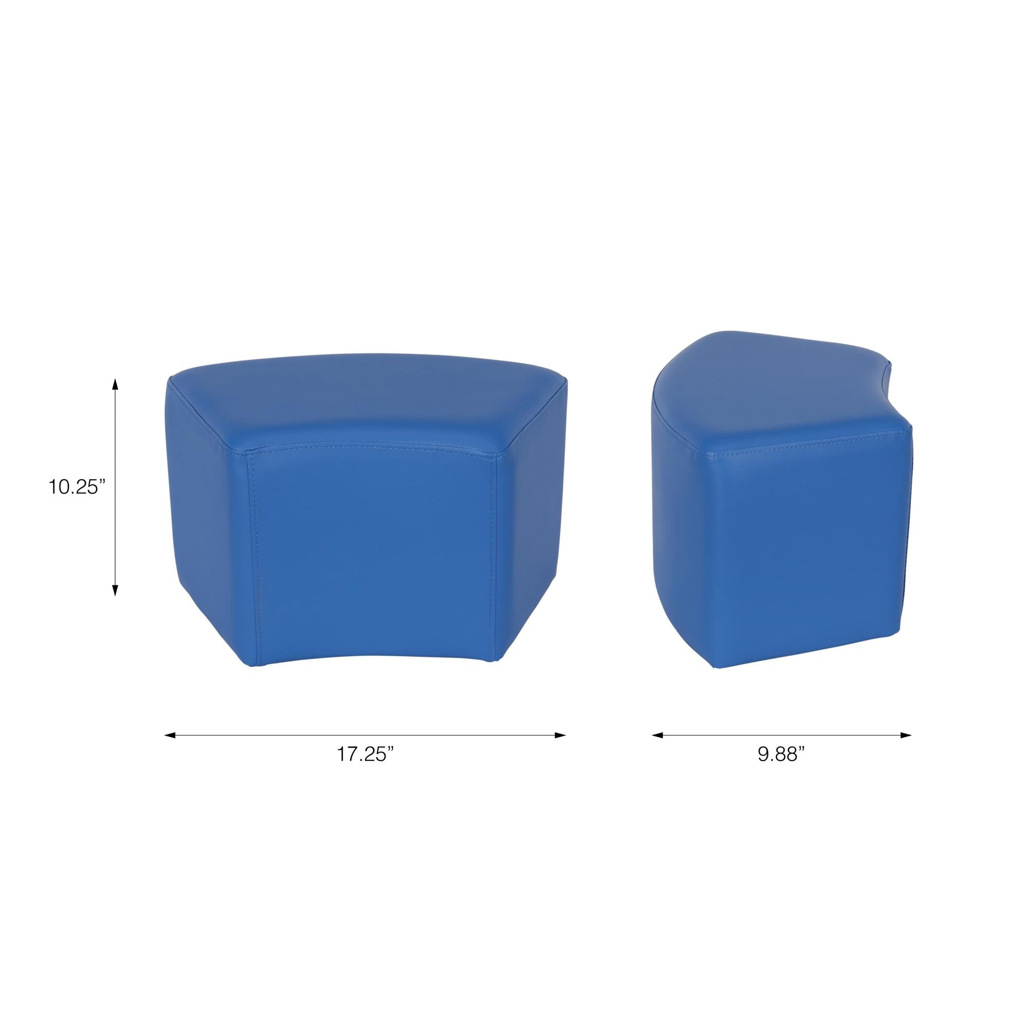 Set of 8 Caterpillar Upholstered Curve Ottomans