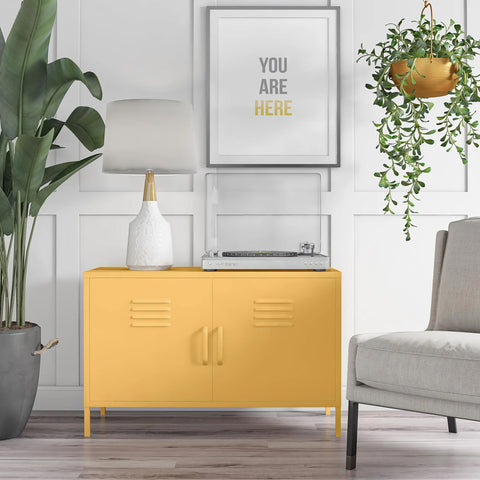 metal-two-door-storage-locker-cabinet-yellow