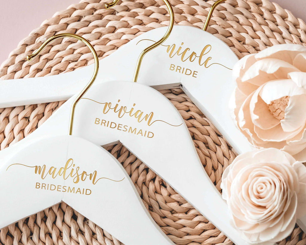 Personalized Bridesmaid Velvet Hangers Set Wedding Hangers Bridal