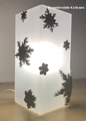 IOD Snowflakes auf Glaslampe.