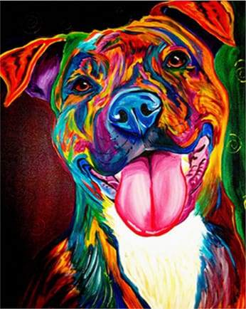 happy dog painting