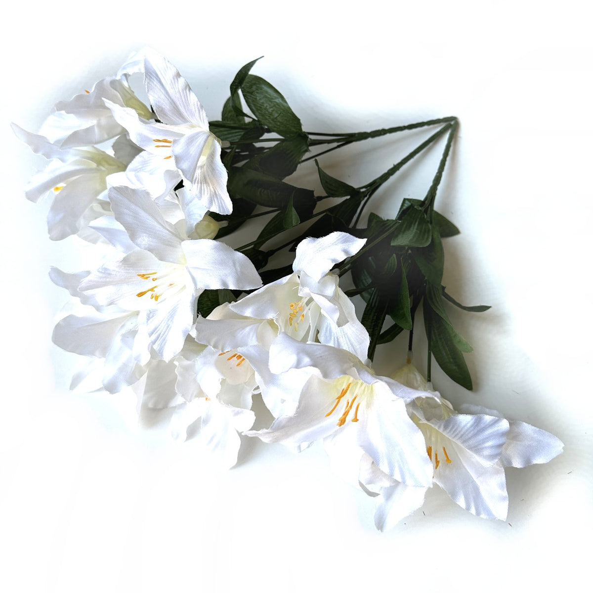 Artificial Daylily Bush | White Faux Flowers | Devon Artificial
