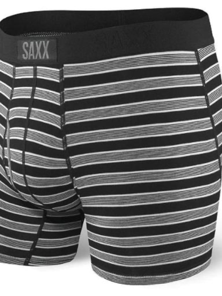 Saxx Sport Mesh Mens Boxer Brief (2 Pack) Cubic-Stripe-Black XL