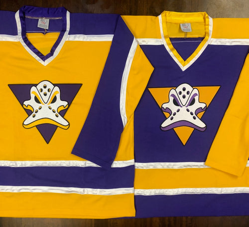 Custom Hockey Jerseys with The Dirty Ducks Twill Logo Adult XXL / (Number on Back and Sleeves) / White