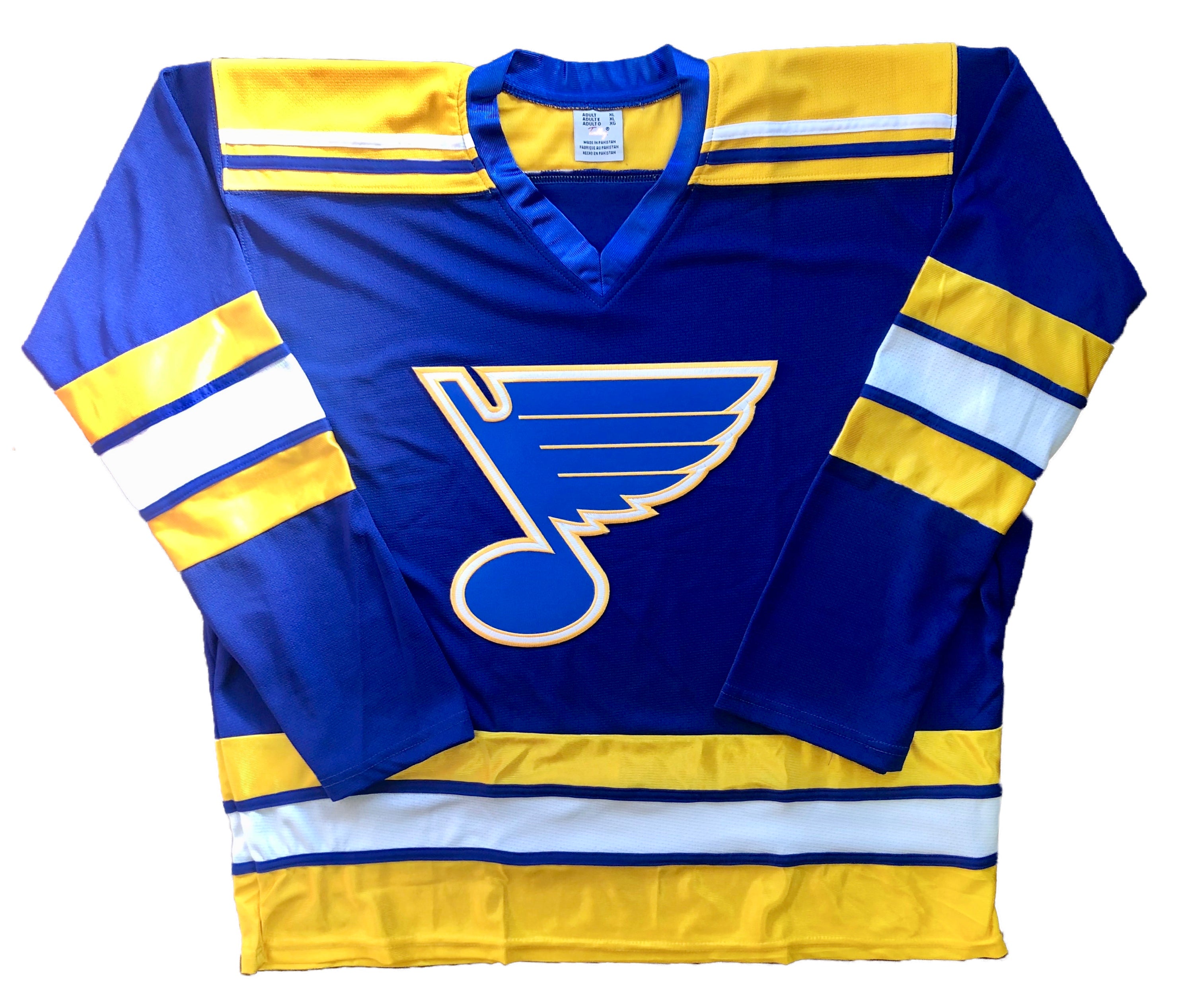 White and Blue Hockey Jerseys with the Whalers Embroidered Twill