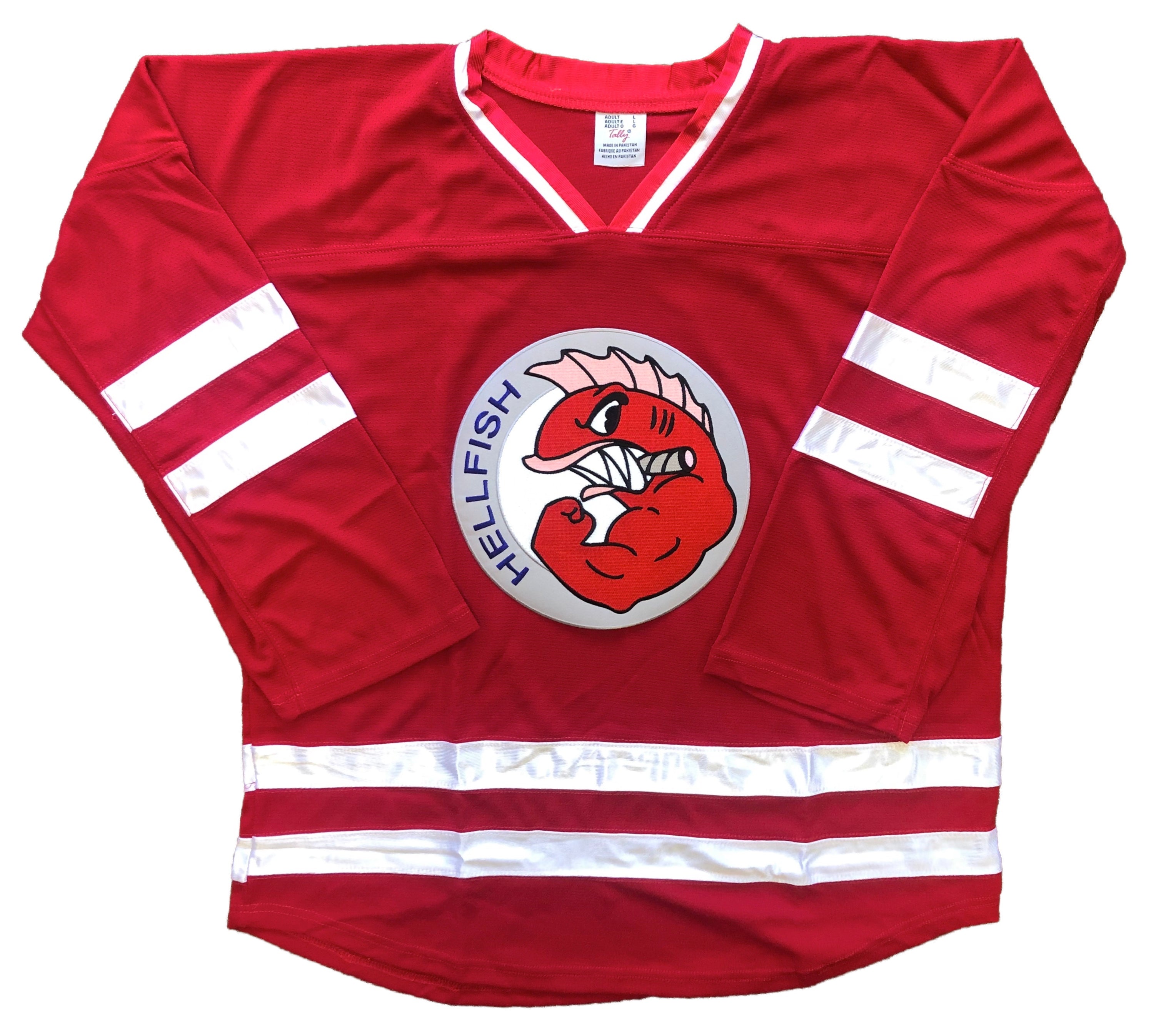 Custom Hockey Jerseys with A Fish Embroidered Twill Logo Adult Goalie Cut / (Just Number) / Blue