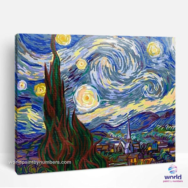 Painting By Numbers Kit Starry Night Landscape Picture By - Temu