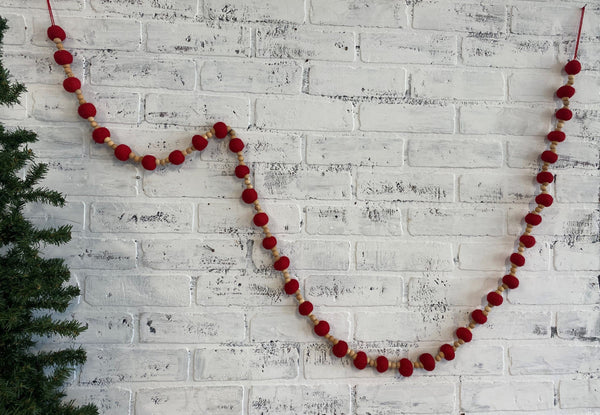 Red Paulownia Wood Bead Garland – The Address for Home Interiors