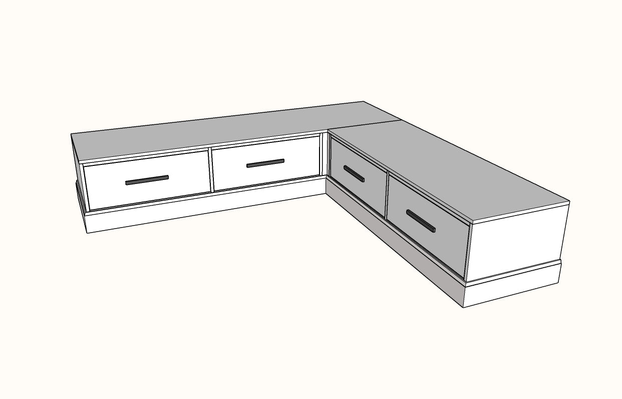 free plans corner bench with drawers