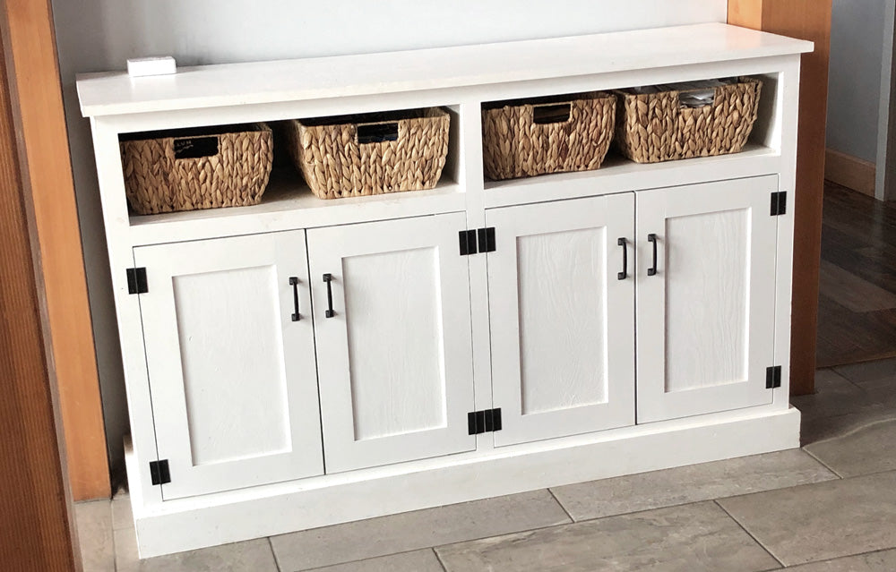 Console Cabinet with Basket Shelf – Shelf Help