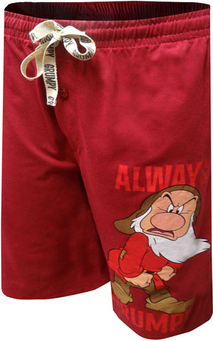 Disney Grumpy XMAS Bah Humbug Mens Printed Cotton Boxer Sleep Shorts Size S  New