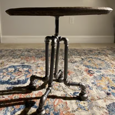 Roots End Table By PIPE DECOR bought by a customer