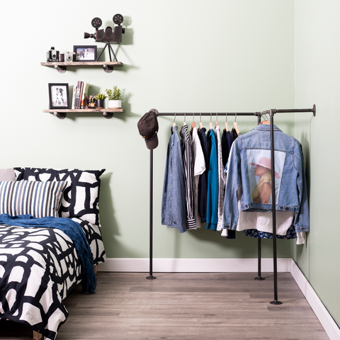 Wall And Floor Mounted Clothing Rack By PIPE DECOR