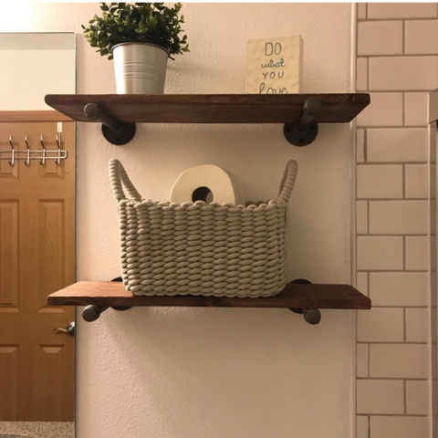 Bathroom Pipe Shelving by Ckuffner