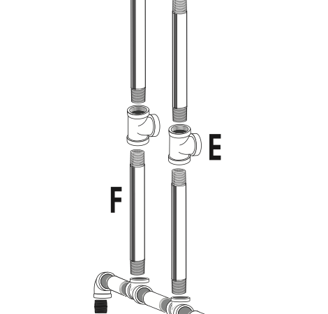 Step 2 in making Bridge Bar Height Pipe Table Legs