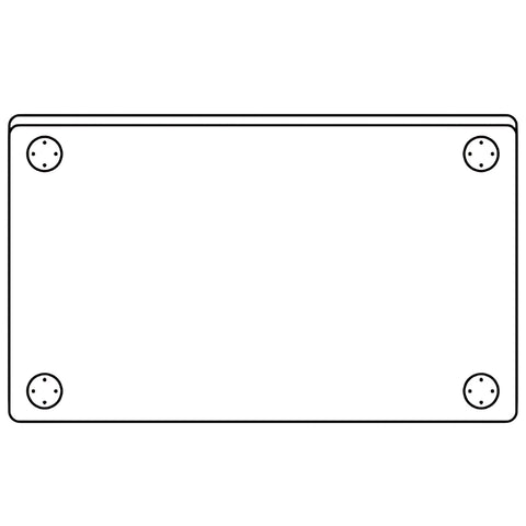 Diagram showing the recommended placement of flanges on the underside of the tabletop for proper assembly.