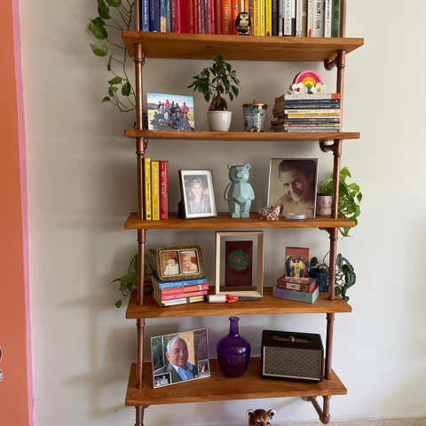 PIPE DECOR® Customer Custom Shelf with Brass Pipes and Fittings