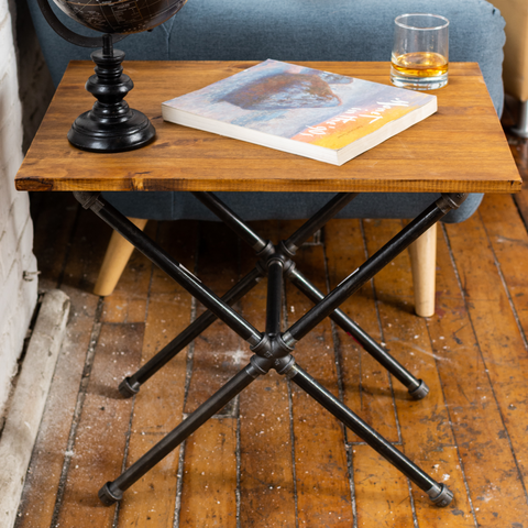Criss Cross End Table By PIPE DECOR