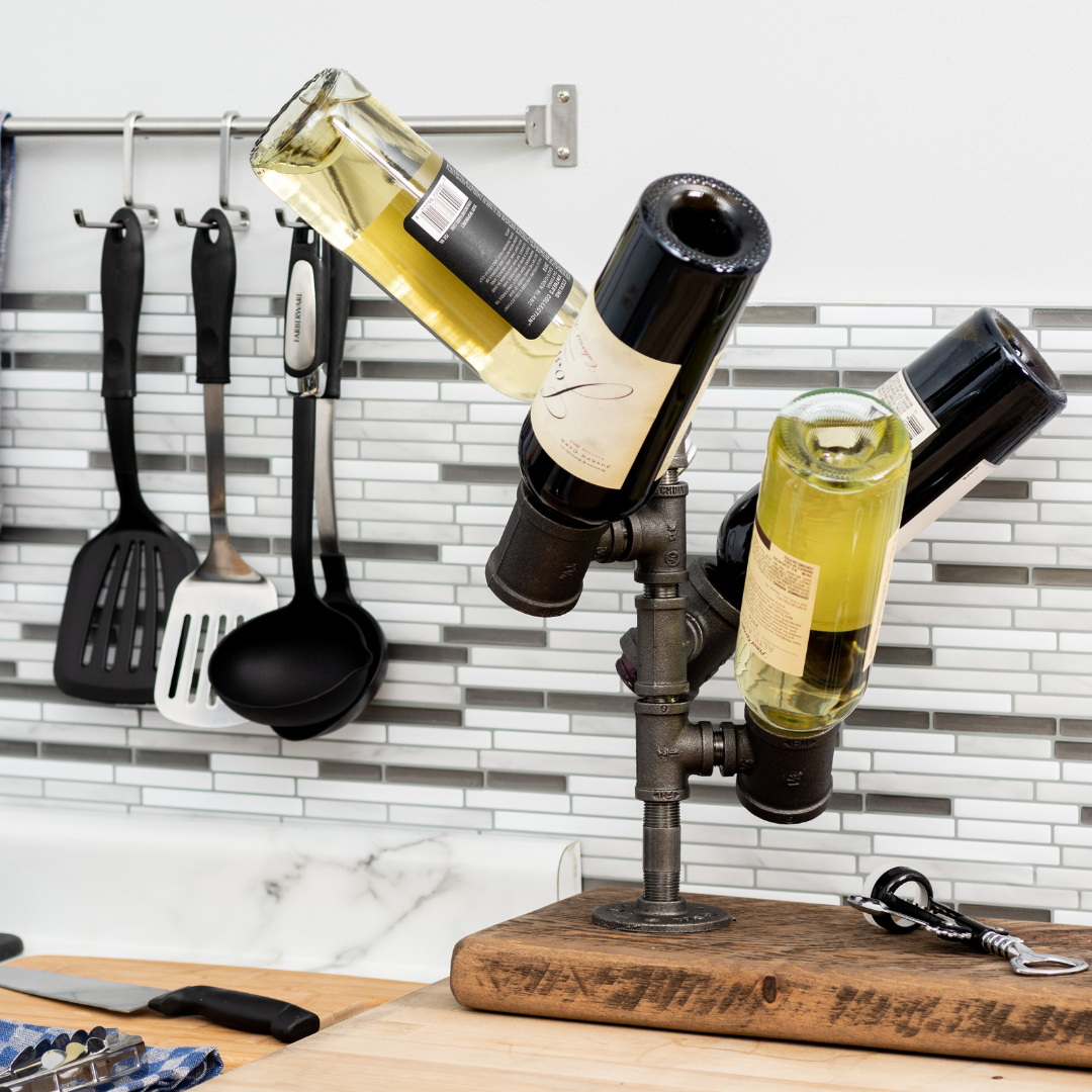 pipe wine bottle rack