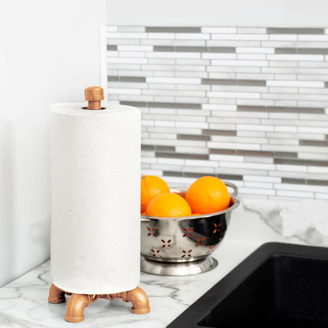 brass pipe paper towel holder