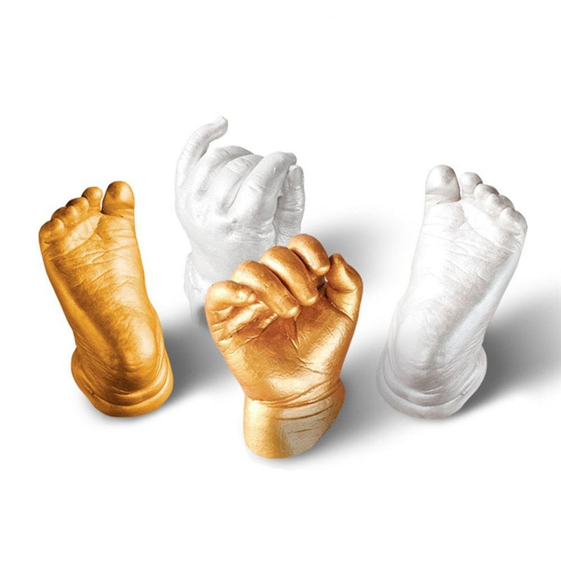  Basic 3D Handprint Footprint Baby Casting Kit Materials with  Metallic Gold Paint by BabyRice : Baby