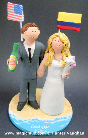 World Cake Topper. Marathon Wedding Cake Topper