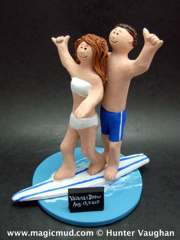 Surfing Wedding Cake Toppers custom made