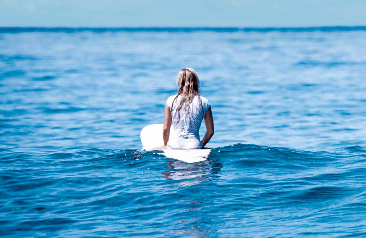 Hawaii Artist Heather Brown enjoying the surf