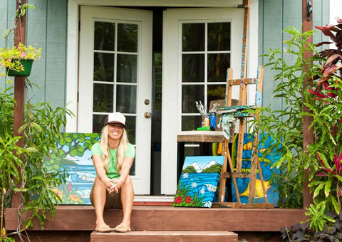 Heather Brown at her art studio on the north shore of Oahu