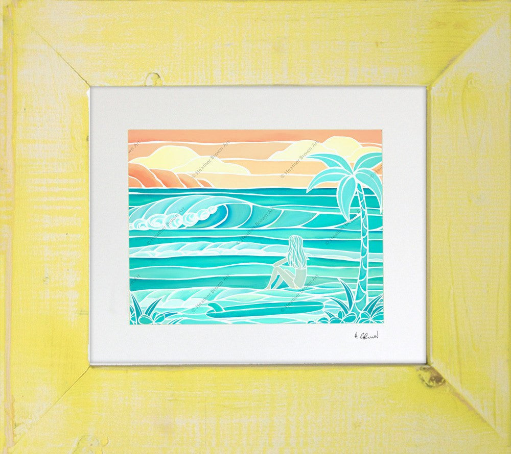 Beach Girl Framed Matted Print by Heather Brown