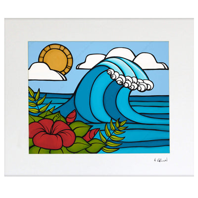 Sunset Swell - Matted Paper Print - Heather Brown Art