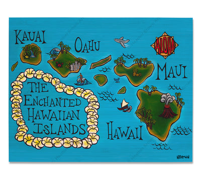 ハワイマップ-製品-ヘザーブラウンアート – Heather Brown Art